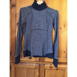 Lululemon Runderful 1/2 Zip Pullover Sweater Mini Check Pique Women's 6 Define